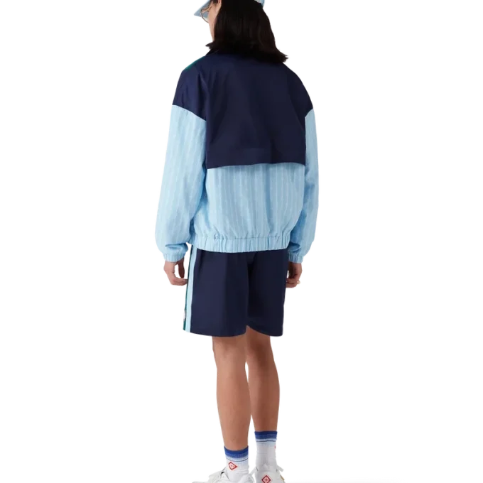 Nylon-Trainingsjacke mit Nadelstreifen und Lorbeerblatt