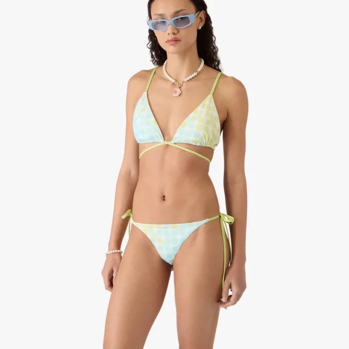 Optic Drop String Beaded Bikini-Oberteil