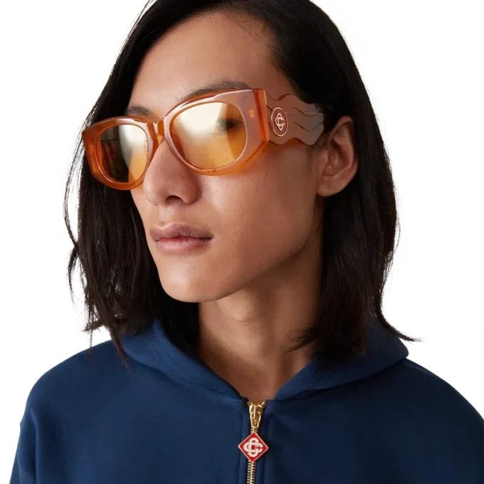 Orangefarbene Memphis-Sonnenbrille