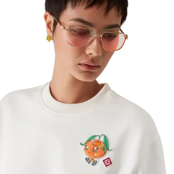 Orangefarbenes Maskottchen-Sweatshirt