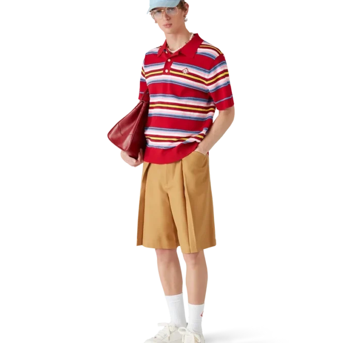 Oversized-Poloshirt mit Streifen