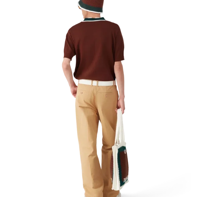 Oversized-Poloshirt mit Zopfmuster