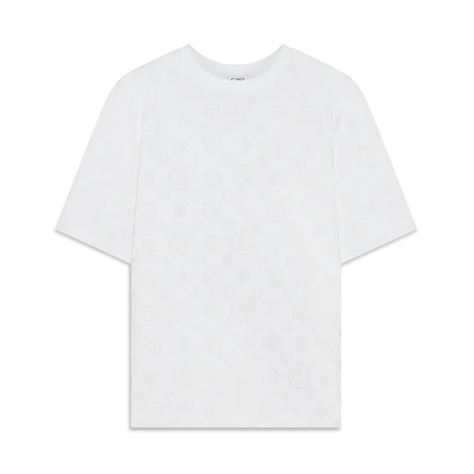 Oversized-T-Shirt mit Monogramm-Applikation und kurzen Ärmeln