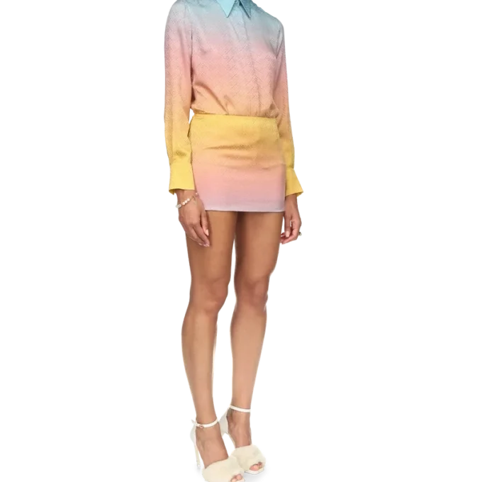 Ping-Pong-Seidenrock mit Farbverlauf