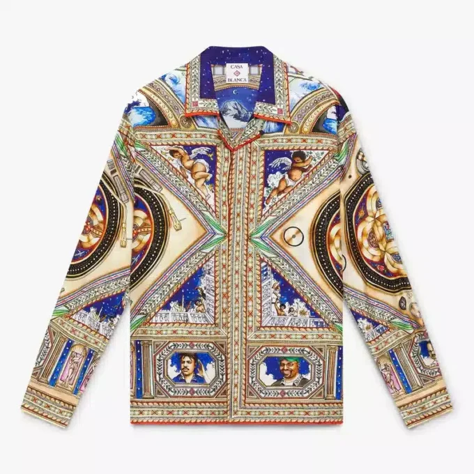 Plafond Orne De Musique Langarm-Seidenhemd Plafond Orne De Musique Langarm-Seidenhemd