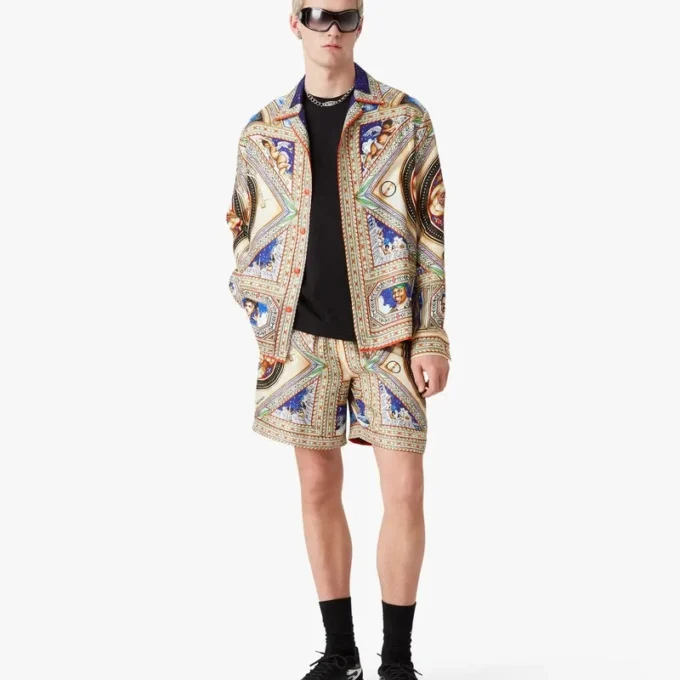 Plafond Orne De Musique Langarm-Seidenhemd Plafond Orne De Musique Langarm-Seidenhemd