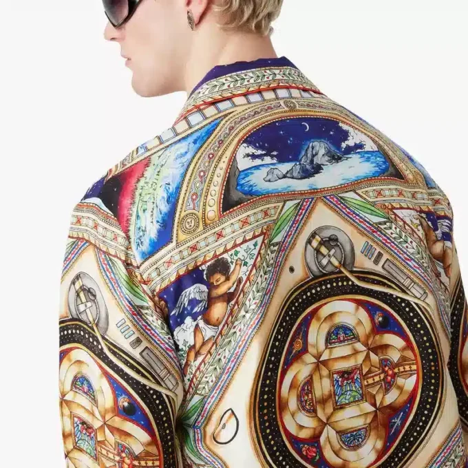 Plafond Orne De Musique Langarm-Seidenhemd Plafond Orne De Musique Langarm-Seidenhemd