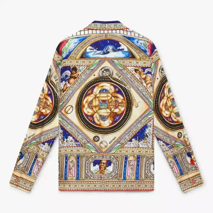 Plafond Orne De Musique Langarm-Seidenhemd Plafond Orne De Musique Langarm-Seidenhemd