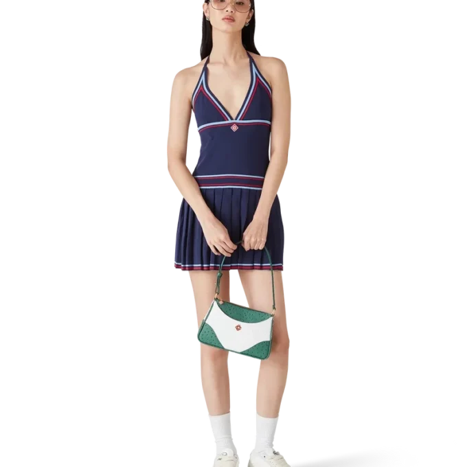 Plissiertes Neckholder-Kleid