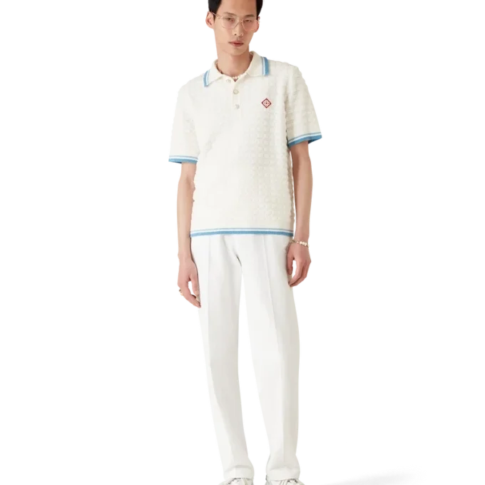 Polohemd aus Baumwollbouclé