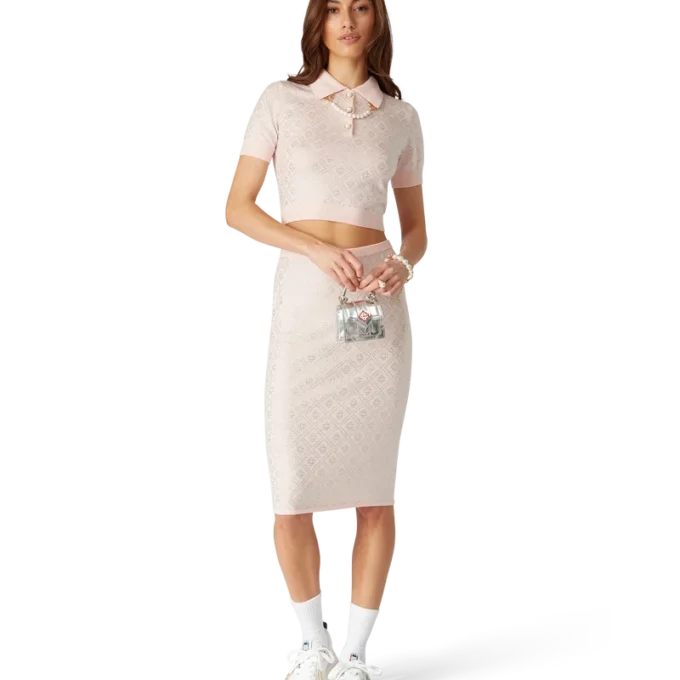 Strickrock mit Kristall-Monogramm