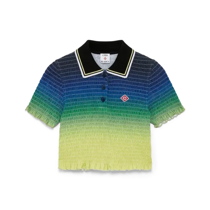 Polohemd mit Farbverlauf und kurzen Ärmeln