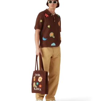 Polohemd mit Häkelmotiv