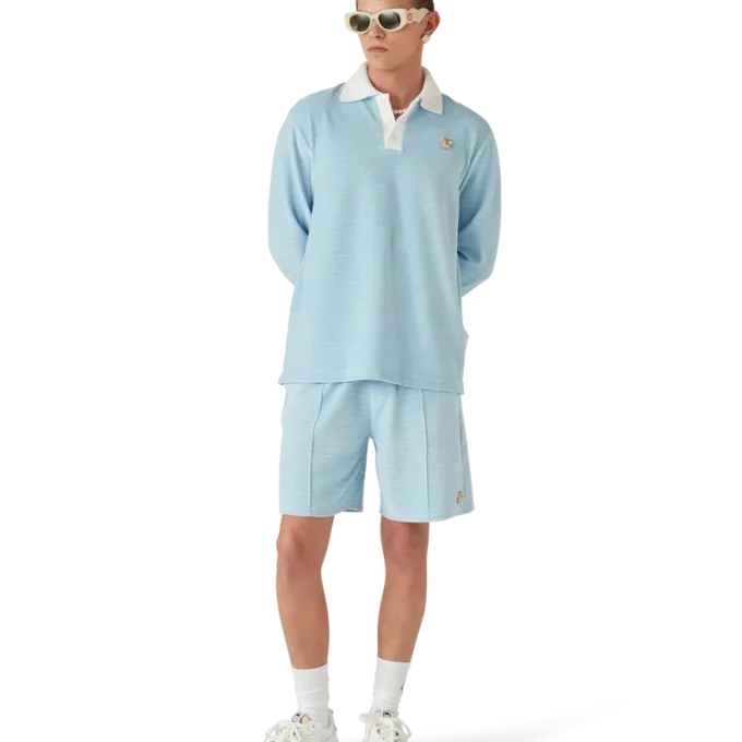 Poloshirt mit Veloursstreifen