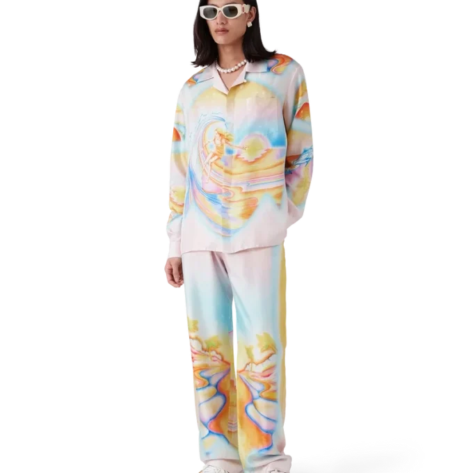 Psychedelic Nirvana Langarm-Seidenhemd