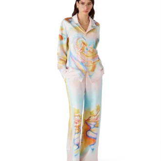 Psychedelische Nirvana-Seiden-Hose