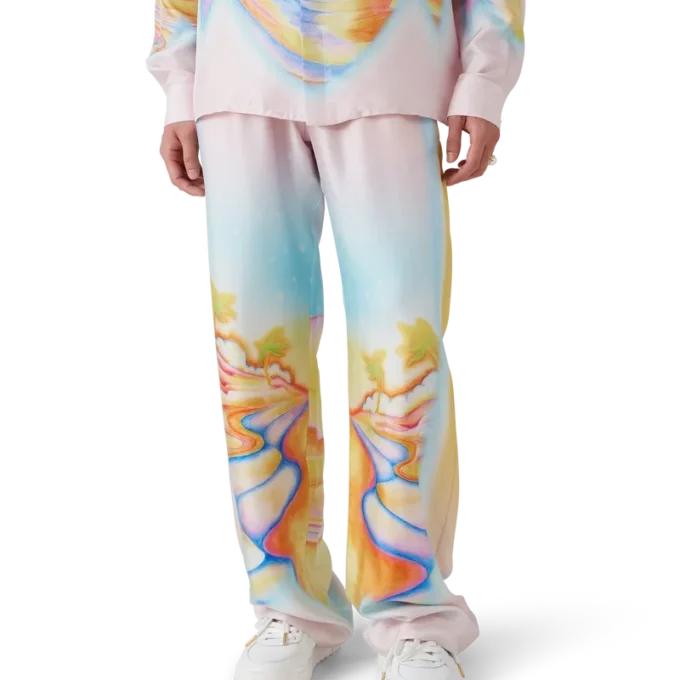 Psychedelische Nirvana-Seiden-Hose