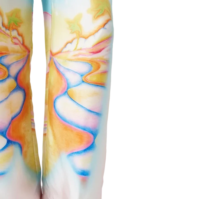 Psychedelische Nirvana-Seiden-Hose