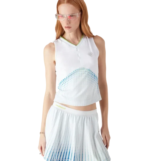 Racer-Top mit Tennis-Print