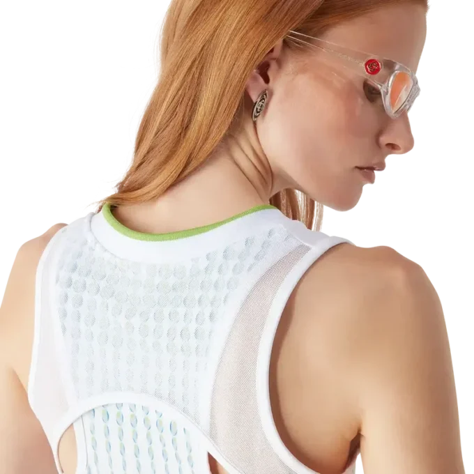 Racer-Top mit Tennis-Print