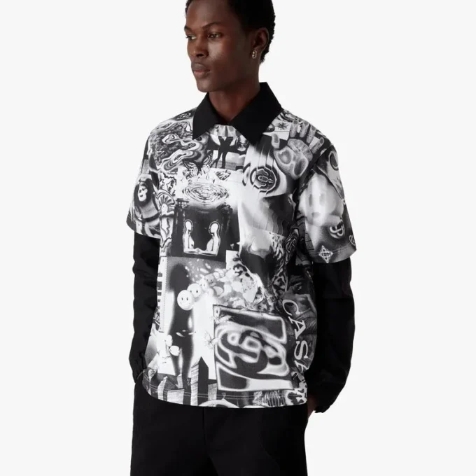 Rave Collage Kurzarm-Mesh-T-Shirt Rave Collage Kurzarm-Mesh-T-Shirt