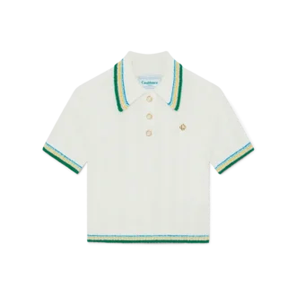 Rib-Bouclé-Poloshirt