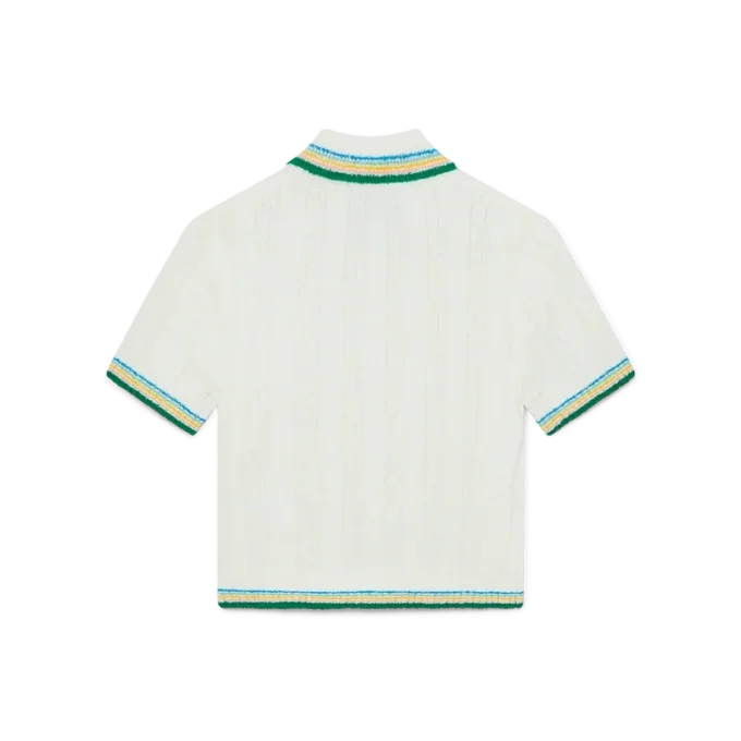 Rib-Bouclé-Poloshirt