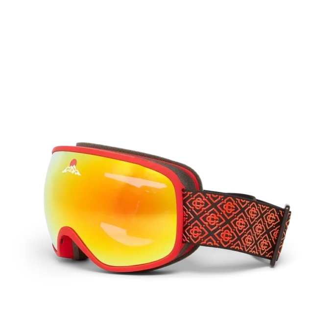 Rote & orangefarbene Ski-Brille mit Farbverlauf