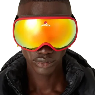 Rote & orangefarbene Ski-Brille mit Farbverlauf