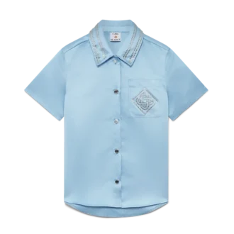 Satin-Hemd mit kurzen Ärmeln