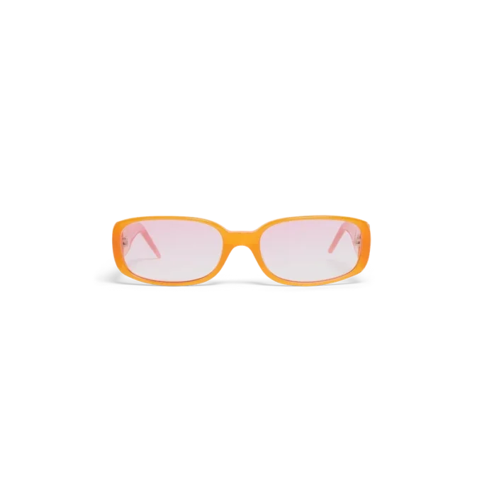 Schmale Sonnenbrille in Pink und Orange