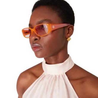 Schmale Sonnenbrille in Pink und Orange