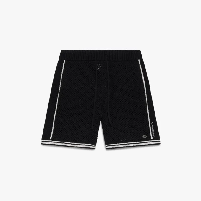 Schwarze Mesh-Shorts