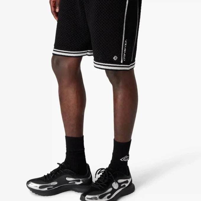 Schwarze Mesh-Shorts