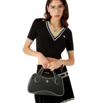 Schwarze Mini-Louise-Tasche Schwarze Mini-Louise-Tasche