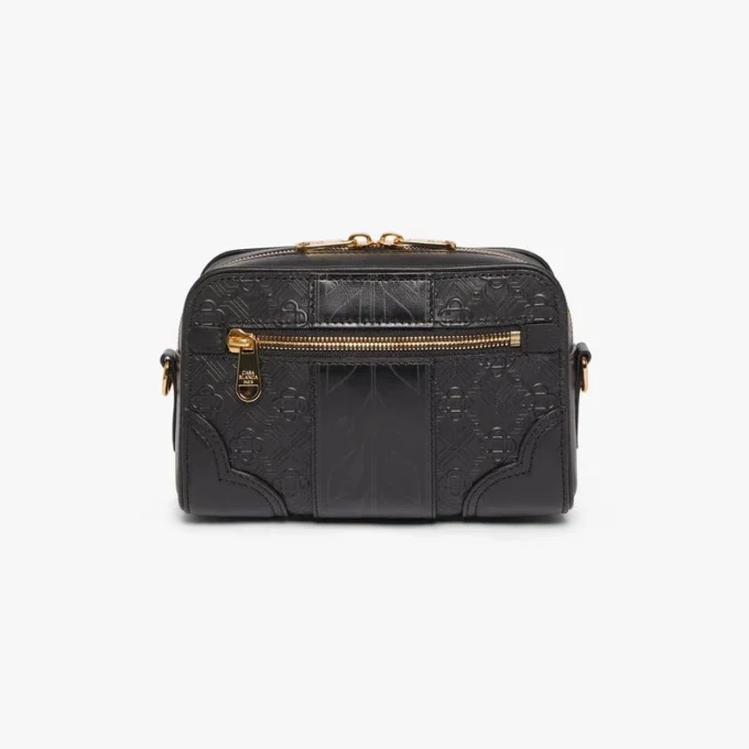 Schwarze Monogram-Umhängetasche