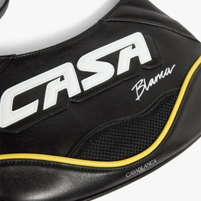 Schwarze schmale Biker-Tasche