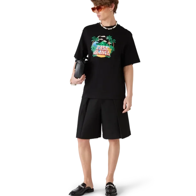 Schwarzer Bamboo Slip-on-Loafer