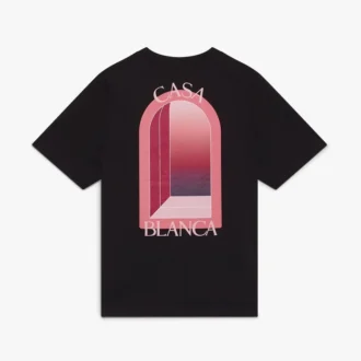 Schwarzes Arches-T-Shirt mit kurzen Ärmeln