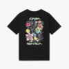 Schwarzes Graffiti-T-Shirt mit kurzen Shorts