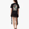 Schwarzes Graffiti-T-Shirt mit kurzen Shorts
