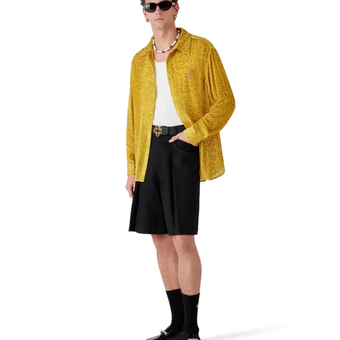 Seidenhemd mit Devora-Blumenmuster