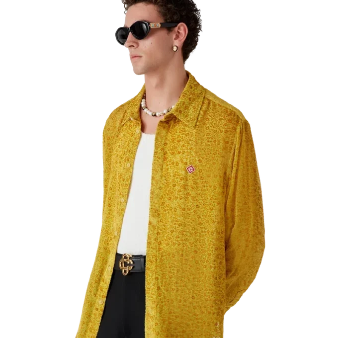 Seidenhemd mit Devora-Blumenmuster