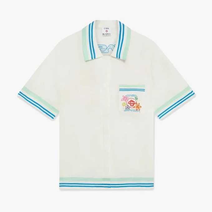 Seidenhemd mit kubanischem Kragen und kurzen Shorts, Blumenmuster