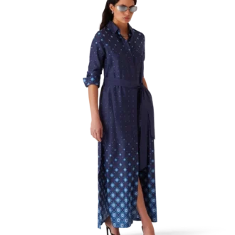 Seidenhemdkleid mit Farbverlauf