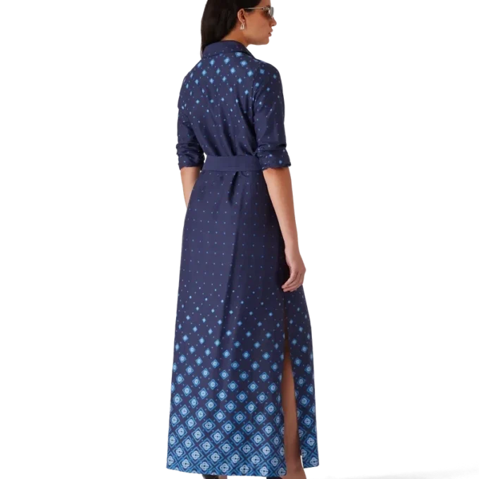 Seidenhemdkleid mit Farbverlauf
