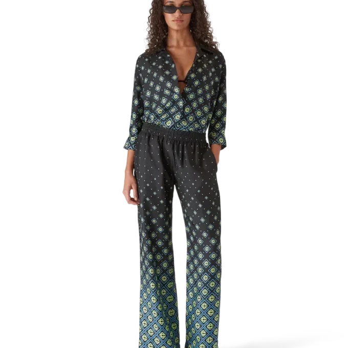 Seidenhose mit Degradé-Monogramm