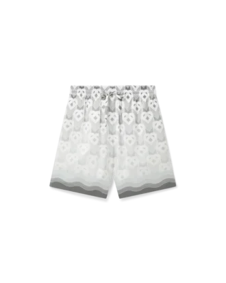 Seidenshorts mit Herz-Monogramm in Farbverlauf