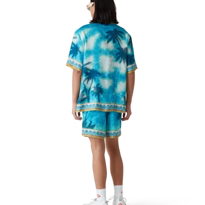 Seidenshorts mit Poolside-Emblem Seidenshorts mit Poolside-Emblem