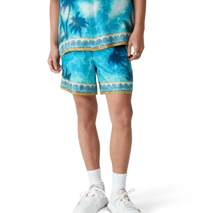 Seidenshorts mit Poolside-Emblem Seidenshorts mit Poolside-Emblem